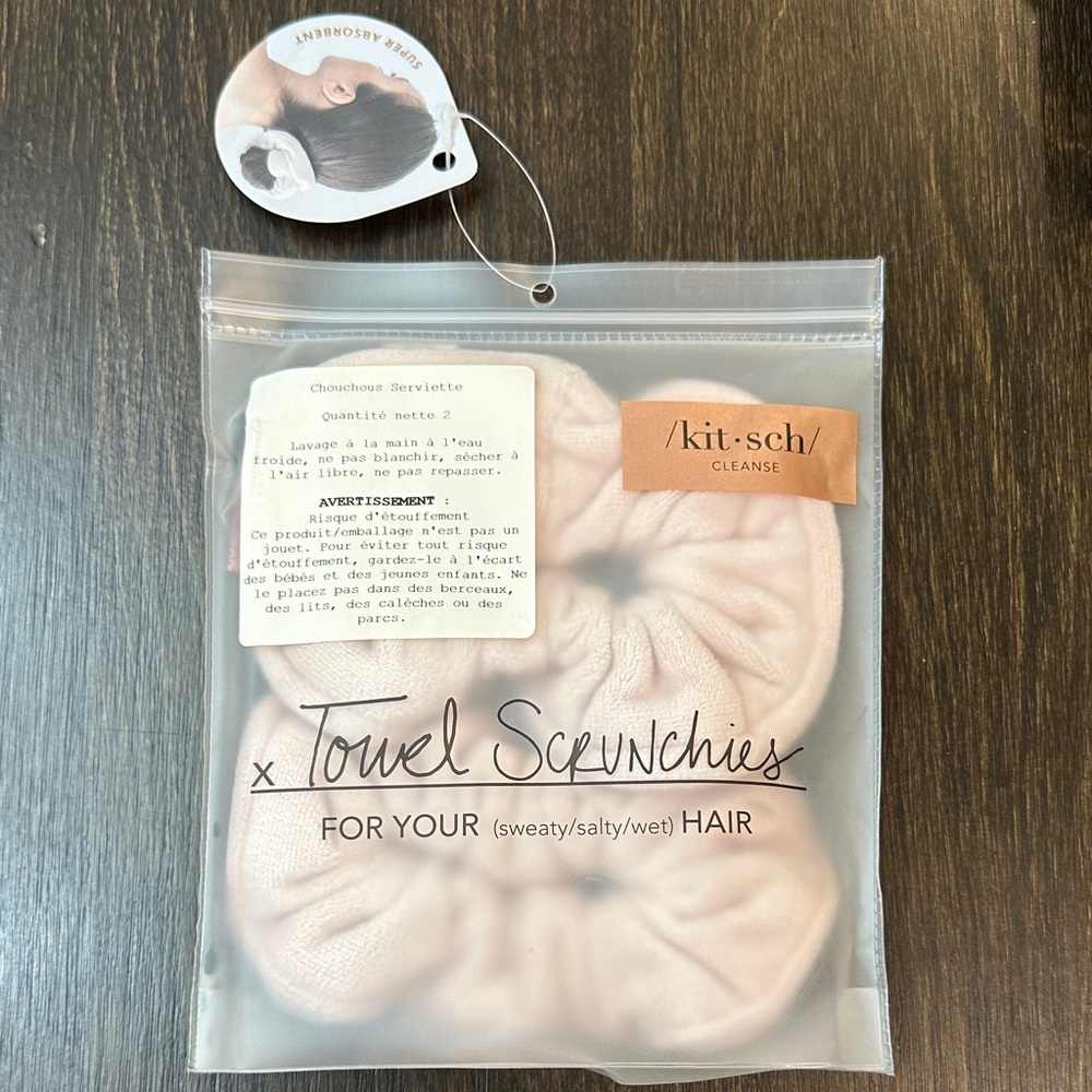 Kitsch Microfiber Towel Scrunchies 2 Pack in blush pink